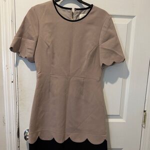 Kate Spade Tan Scalloped Mini Dress